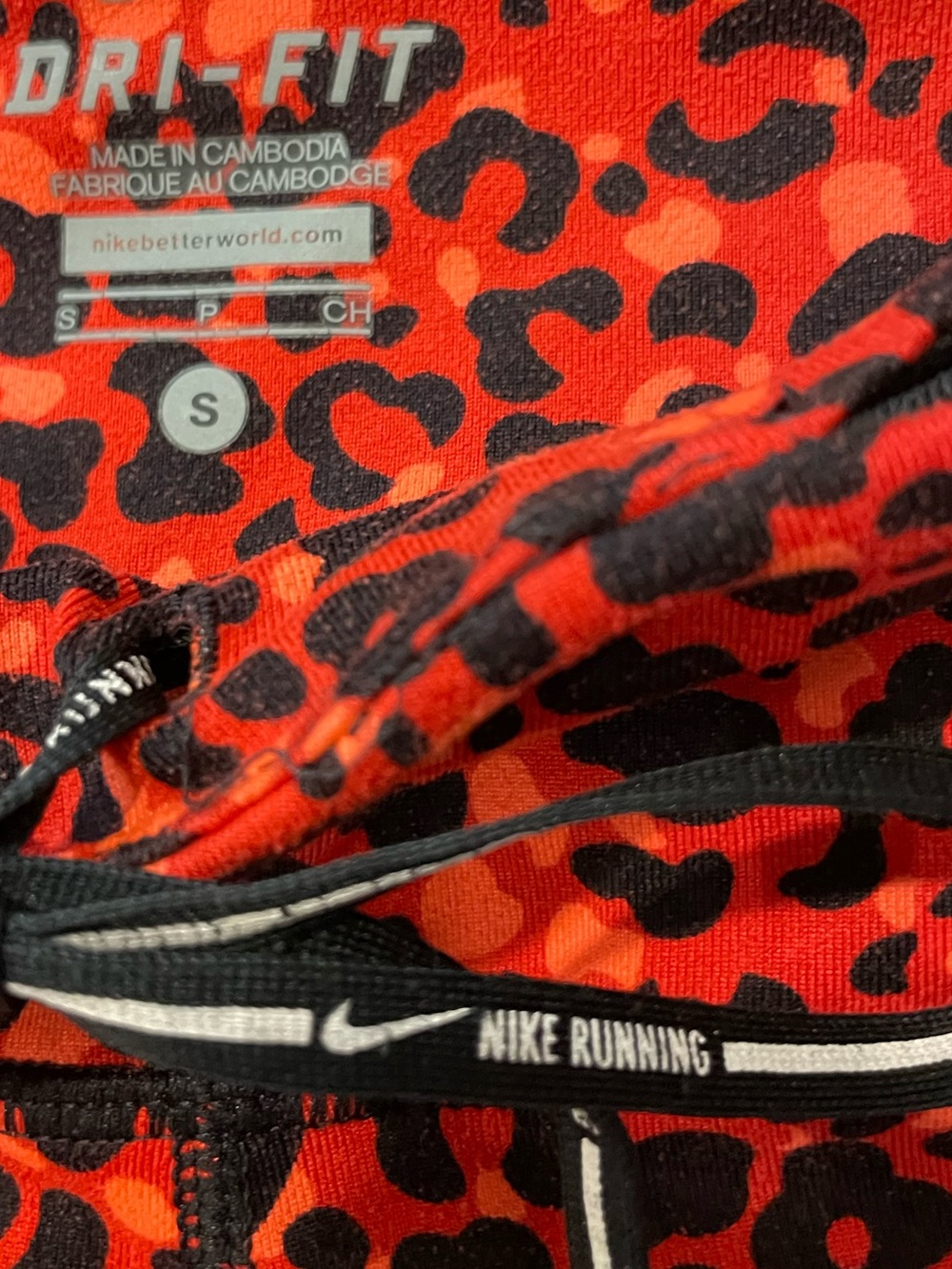 Nike Dri-Fit black & orange Leopard Print Leggings - Picture 4 of 13